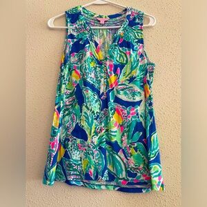 Lilly Pulitzer Women’s Small Essie Tank Top Tropical Print
